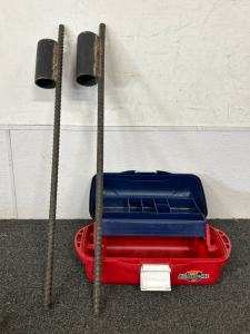 Flambeau Tackle Box and 2 Fishing Pole Holders