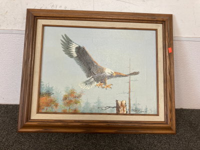 Painting Of Bald Eagle Framed
