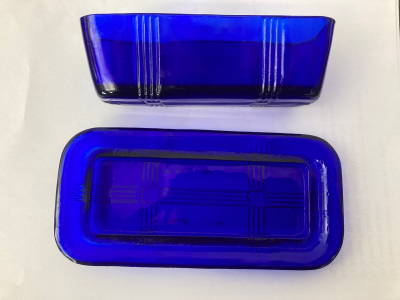 Blue~Vintage Butter Dish