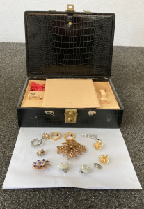 Jewelry Box Of Vintage Pins