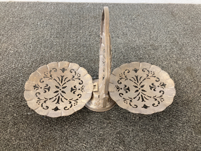 Antigue Metal Cut-Out Folding Dessert Tray