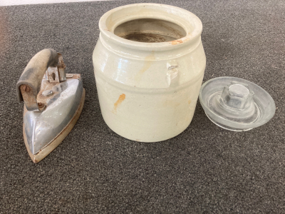 Porcelain pot & Manning-Bowman Iron