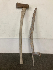 Vintage Axe and Wheat Scythe