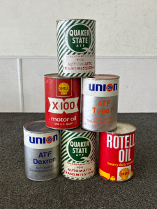 (6) Vintage Oil Cans