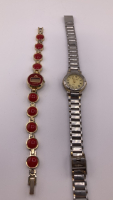 (1) Red Digital Watch, (1) Silver Toned Cassini Watch