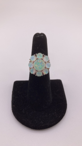 925 Ring w/ Opal Style Stones Size 6