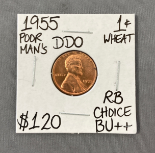 1955 Poor Mans DDO Choice BU++ RB Penny