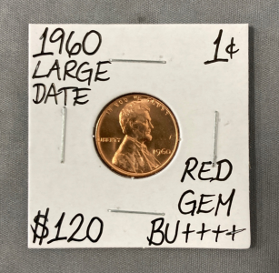 1960 Large Date Red Gem BU++++ Penny