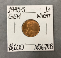 1945-S MS67RB Wheat Gem Copper Penny