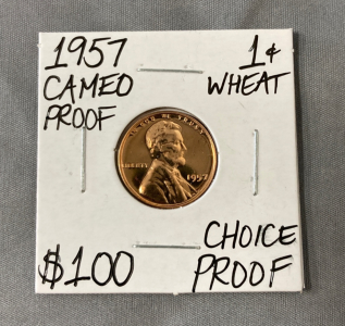 1957 Cameo Choice Proof Wheat Penny