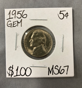 1956 MS67 Gem Vintage Jefferson Nickel