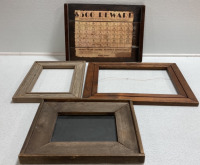 Wood Cattle Brand Sign, (3) Wood Frames