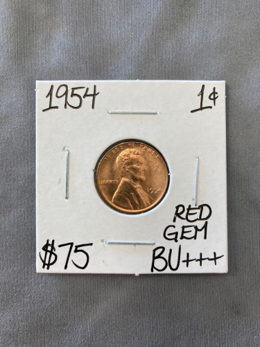 1954 Red Gem BU+++ Wheat Copper Penny