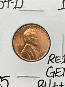 1954-D Red Gem BU+++ Wheat Copper Penny