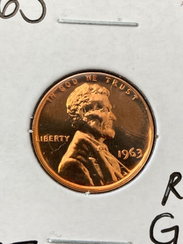 1963 Red Gem Proof Copper Penny