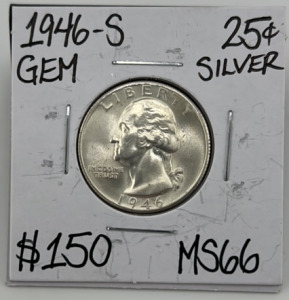 1946-S MS66 Gem Silver Washington Quarter