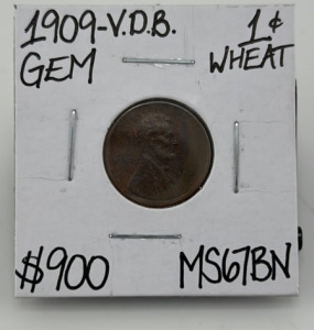 1909 V.D.B. MS67BN 1st Yeat Wheat Penny