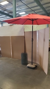 Tall Shade Umbrella with Garden Fencing