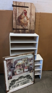 Rustic Wall Art, Stackable Shelf Units