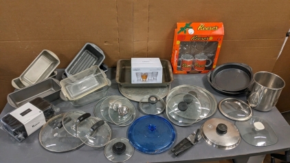 Baking Pans, Pot Lids, New Drinking Glasses, More