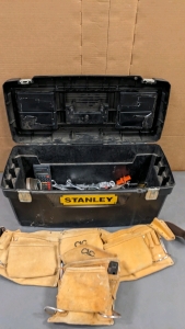 25" Stanley Toolbox w/Hand Tools, Tool Belts