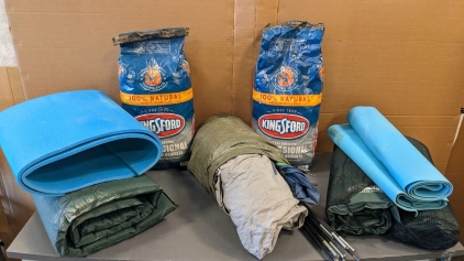 Tent, Sleeping Mats, 36# Unopened Charcoal