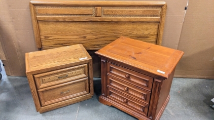 26x16x24 Nightstand w/Matching Queen/Full Headboard, 30x21x28 Nightstand