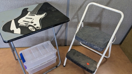 Cosco Folding Stool, Folding TV Tray, Small Storage Totes