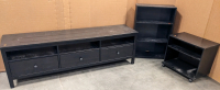 TV Stand, Bookcase, Wheeled Cabinet