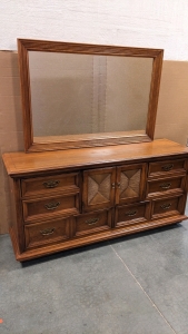 Wheeled Dresser w/Mirror