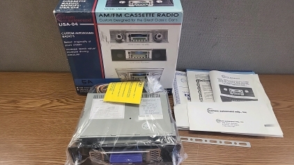 Apparently Unused Custom Autosound AM/FM Cassett Radio