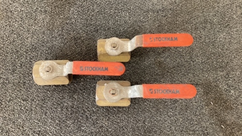 (3) Stockham Brass Ball Valves