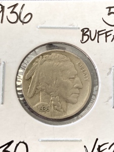 1936 VF20 Vintage Buffalo Nickel