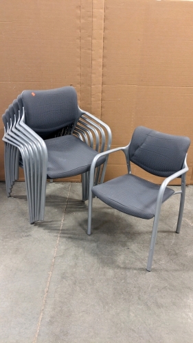 (7) Stackable Padded Chairs