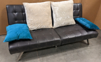 Leather Cloth Adjustable Futon w/Pillows