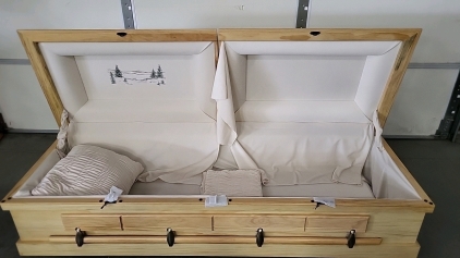 Brand New Oak Verneer Casket