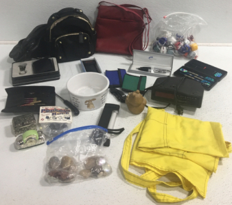 (2) Dart Sets, (2) Purses, Rocks, Pens, (3) Wallets, Mini Football Heads And More
