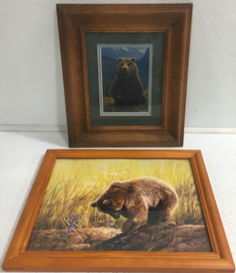 (2) Framed Bear Pictures