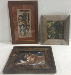 Pakal Framed Pitcure, Mountain Lion Framed Picture, Cabin Framed Picture