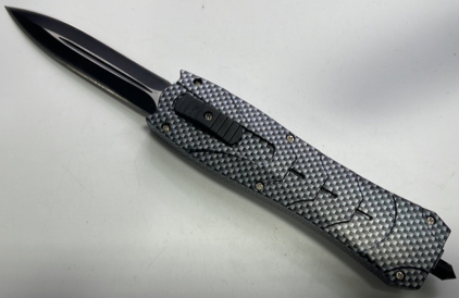 (1) Carbon Fiber Spartan Auto Knife W/ Emergency Window Breaker