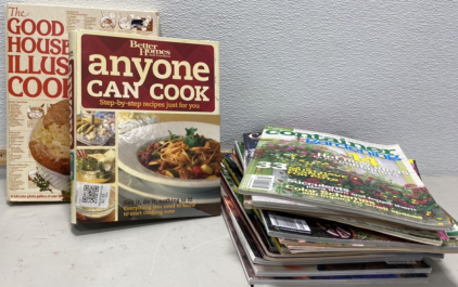 (2) Cookbooks, And A BUNCH Of Magazines
