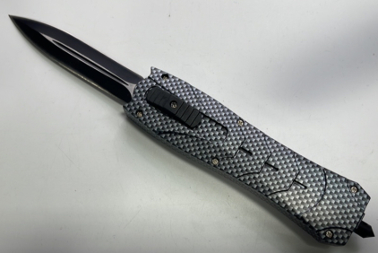 (1) Carbon Fiber Spartan Auto Knife W/ Emergency Window Breaker