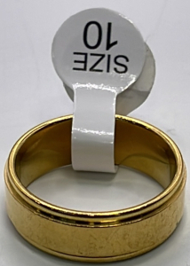 (1) Gold Toned Mens Comfort Fit Wedding Band Ring Size 10