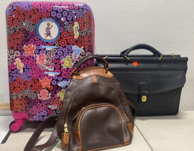 (1) Children&rsquo;s Flower Suitcase, (1) Black Laptop Bag, and More !