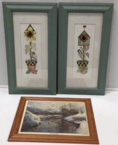 (2) Birdhouse Hanging Pictures, &ldquo;The First Thaw&rdquo; Wall Hanging Picture