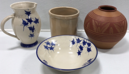 (3) Vases, Decorative Bowl