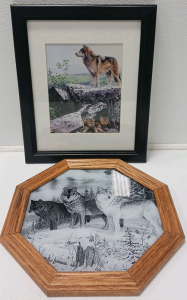 (2) Framed Wolf Prints