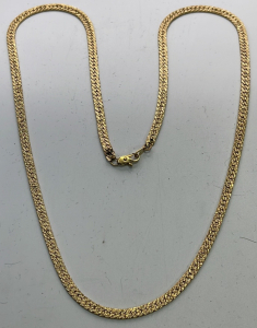 (1) Textured Herringbone Gold Toned 22&rdquo; Necklace