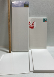 (8) 48&rdquo; Measuring Stick, (2) 12x36 Canvas, (2) 18x24 Canvas, (2) 12x24 Canvas, (2) 16x20 Flat Canvas