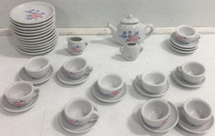 Mini White Floral Tea Set